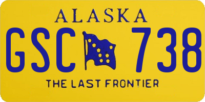 AK license plate GSC738