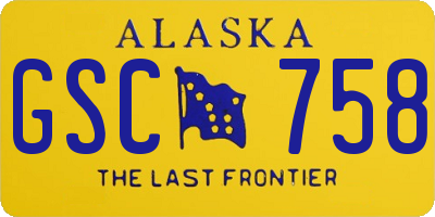 AK license plate GSC758