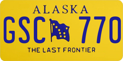 AK license plate GSC770