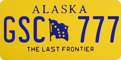 AK license plate GSC777