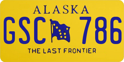 AK license plate GSC786