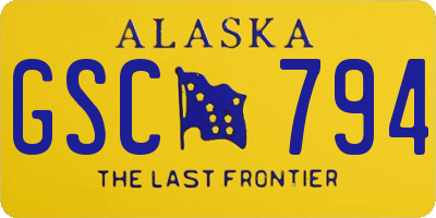 AK license plate GSC794
