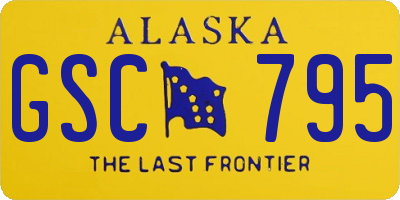 AK license plate GSC795