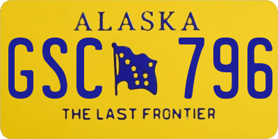 AK license plate GSC796