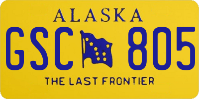 AK license plate GSC805