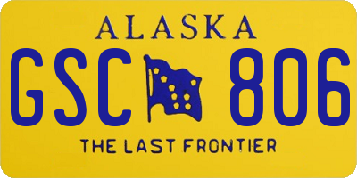 AK license plate GSC806