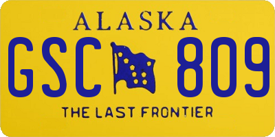 AK license plate GSC809