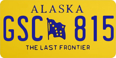 AK license plate GSC815