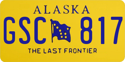 AK license plate GSC817