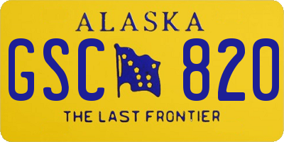 AK license plate GSC820