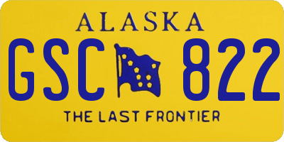 AK license plate GSC822