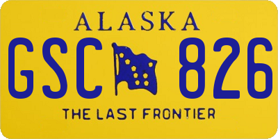AK license plate GSC826