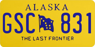 AK license plate GSC831