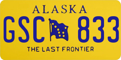 AK license plate GSC833