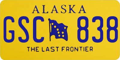 AK license plate GSC838