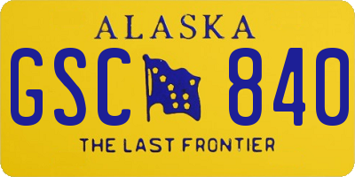 AK license plate GSC840