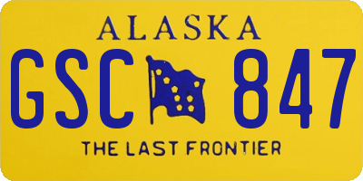 AK license plate GSC847