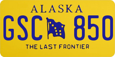 AK license plate GSC850