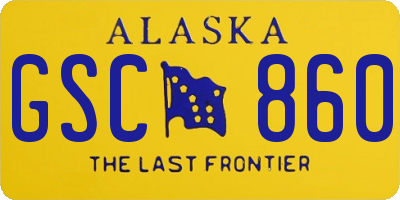 AK license plate GSC860