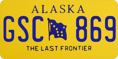AK license plate GSC869
