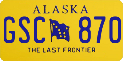AK license plate GSC870