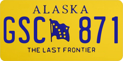 AK license plate GSC871