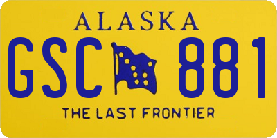 AK license plate GSC881