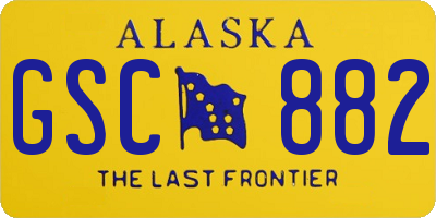 AK license plate GSC882