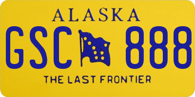AK license plate GSC888