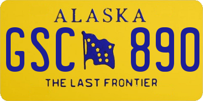AK license plate GSC890