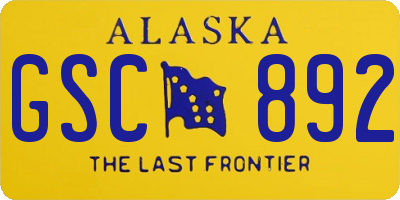 AK license plate GSC892