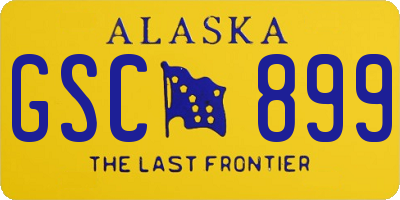 AK license plate GSC899
