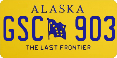 AK license plate GSC903