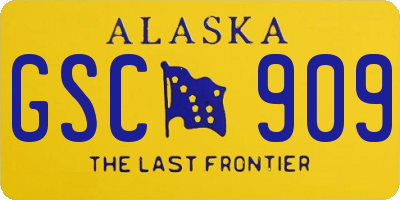 AK license plate GSC909