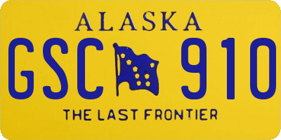 AK license plate GSC910