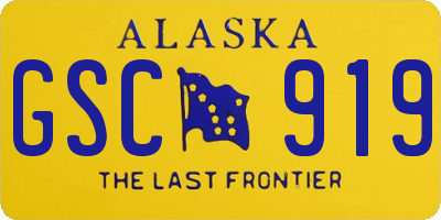 AK license plate GSC919