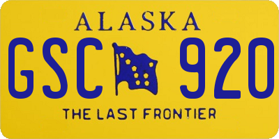 AK license plate GSC920