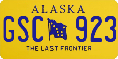 AK license plate GSC923