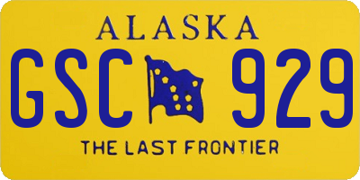 AK license plate GSC929