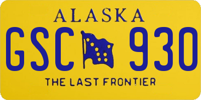 AK license plate GSC930