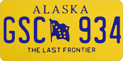 AK license plate GSC934
