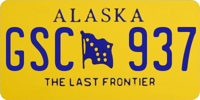 AK license plate GSC937