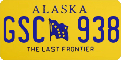 AK license plate GSC938