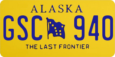 AK license plate GSC940