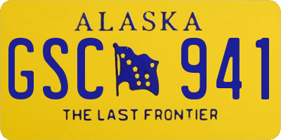 AK license plate GSC941