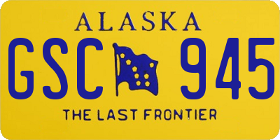 AK license plate GSC945