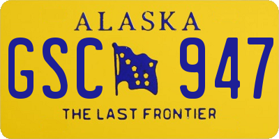 AK license plate GSC947