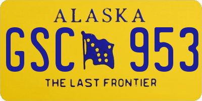 AK license plate GSC953