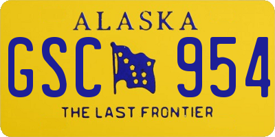AK license plate GSC954