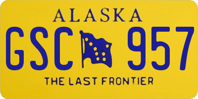 AK license plate GSC957